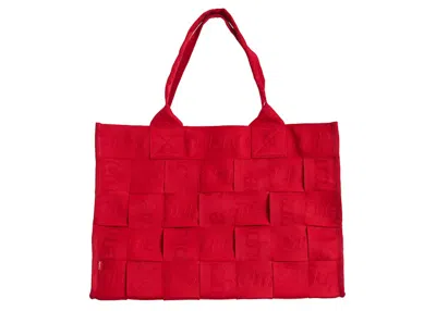 Pre-owned Supreme Woven Large Tote Bag In Red