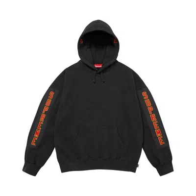 Pre-owned Supreme Woven Patches Hooded Sweatshirt 'black' | Men's Size Xl