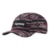 Supreme Woven Pattern Camp Cap 'black Purple Grey'