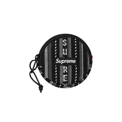 Pre-owned Supreme Woven Stripe Coin Pouch 'black'