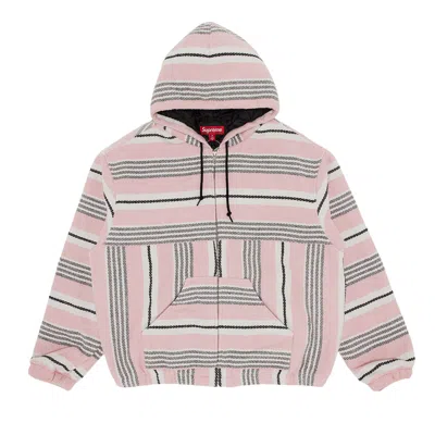 Pre-owned Supreme Woven Stripe Hooded Jacket 'pink' | Men's Size M