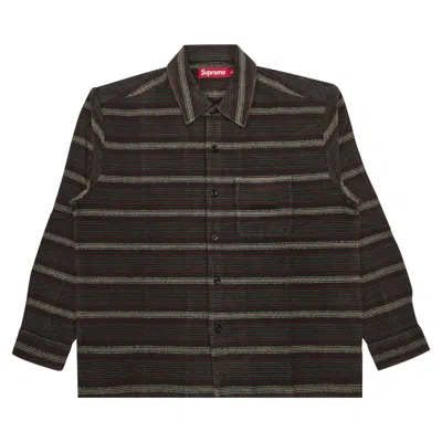 Pre-owned Supreme Woven Stripe Shirt 'faded Black' | Men's Size Xl