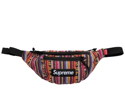 Pre-owned Supreme Woven Stripe Waist Bag In Multi