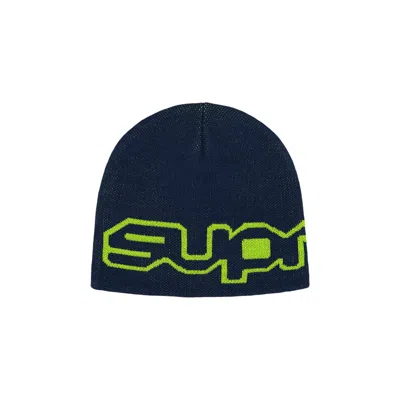 Pre-owned Supreme Wrap Logo Beanie 'navy' | Blue | Men's Size Onesize