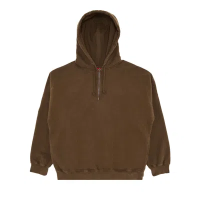 Pre-owned Supreme Wrapped Half Zip Hooded Sweatshirt 'dusty Brown'