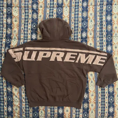 Pre-owned Supreme Wrapped Half Zip Hooded Sweatshirt Dusty Brown 