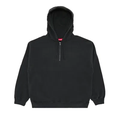 Pre-owned Supreme Wrapped Half Zip Hooded Sweatshirt 'washed Black'