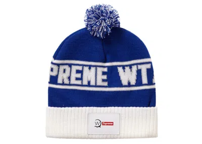 Pre-owned Supreme Wtaps Beanie In Blue