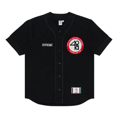 Pre-owned Supreme X 40 Acres Twill Baseball Jersey 'black' | Men's Size S