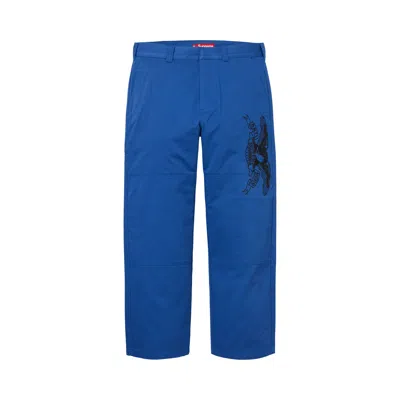 Pre-owned Supreme X Antihero Work Pant 'royal' | Blue | Men's Size 34