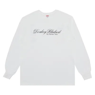 Pre-owned Supreme X Aphex Twin Donkey Rhubarb Long-sleeve Tee 'white' | Men's Size S
