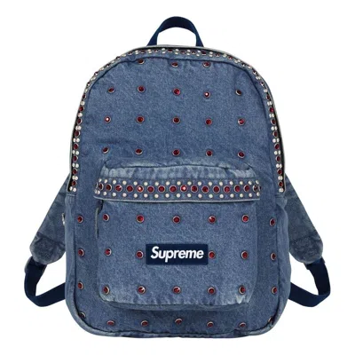 Supreme X B.b. Simon Denim Backpack Ss25 'washed Indigo'