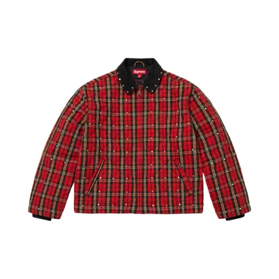 Pre-owned Supreme X B.b. Simon Quilted Work Jacket 'plaid' | Red | Men's Size L