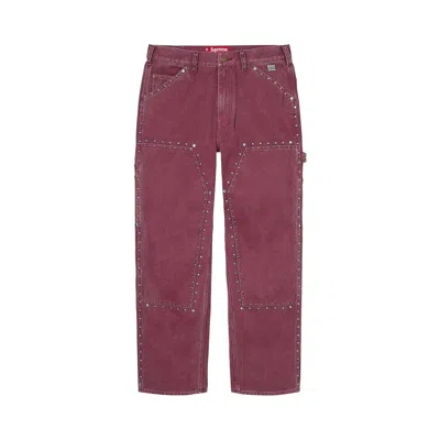 Pre-owned Supreme X B.b. Simon Studded Double Knee Painter Pant 'burgundy' | Red | Men's Size 30