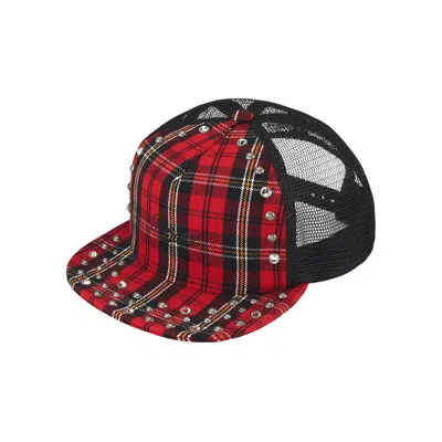 Pre-owned Supreme X B.b. Simon Studded Mesh Back 5-panel 'plaid' | Red | Men's Size Onesize