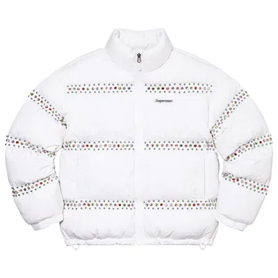 Pre-owned Supreme X B.b. Simon Studded Puffer Jacket 'white' | Men's Size M
