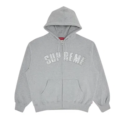 Pre-owned Supreme X B.b. Simon Zip Up Hooded Sweatshirt 'heather Grey' | Men's Size L