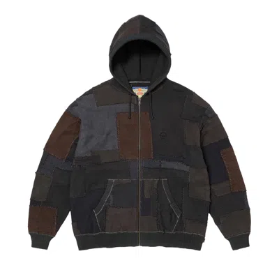 Pre-owned Supreme X Blackmeans Patchwork Zip Up Hooded Sweater 'black'