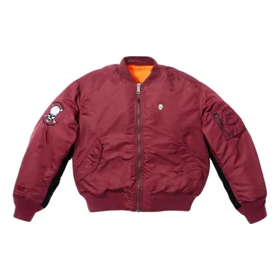 Supreme X Bounty Hunter Ma-1 Jacket 'burgundy Black White' In Red