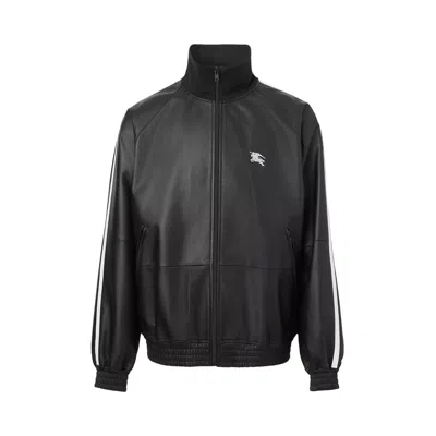 Pre-owned Supreme X Burberry Embroidered Logo Lambskin Funnel-neck Jacket (burberry Exclusive) 'black' | Men's