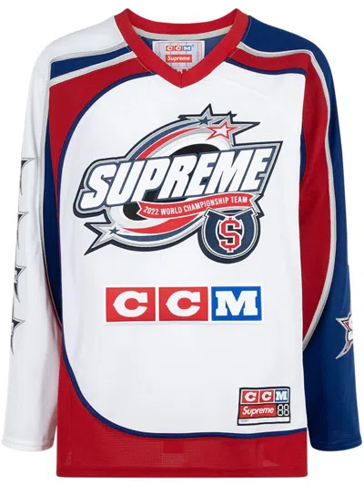Supreme X Ccm All Stars Hockey Jersey T-shirt In White