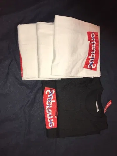 Pre-owned Supreme X Cdg Box Logo Tee Black/white M-xl