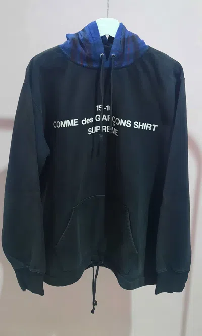 Pre-owned Supreme X Cdg Hoodie In Black