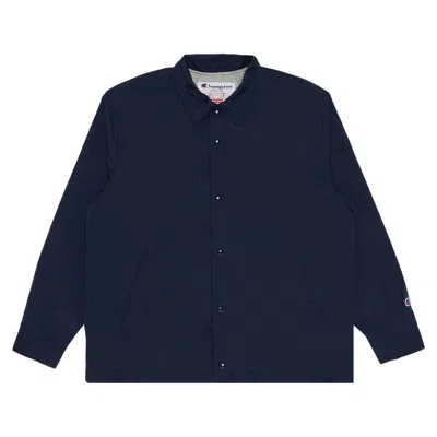 Pre-owned Supreme X Champion Coaches Jacket 'navy' In Blue