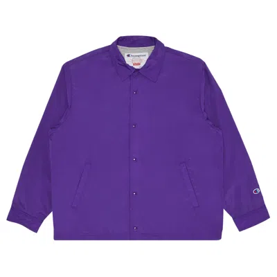 Pre-owned Supreme X Champion Coaches Jacket 'purple'