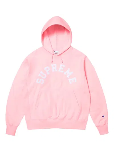 Supreme X Champion® Hoodie Mit Logo-print In Pink