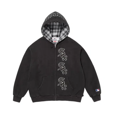 Pre-owned Supreme X Chicago White Sox Zip Up Hooded Sweatshirt 'black' | Men's Size L