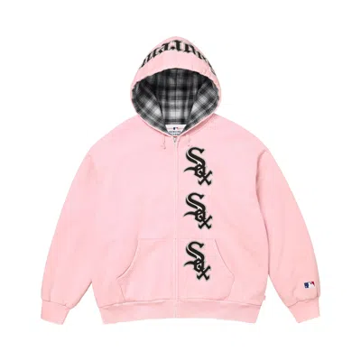Pre-owned Supreme X Chicago White Sox Zip Up Hooded Sweatshirt 'light Pink' | Men's Size S