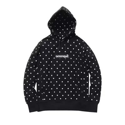 Pre-owned Supreme X Comme Des Garçons Shirt Polka Dot Box Logo Hooded Sweatshirt 'black' | Men's Size S