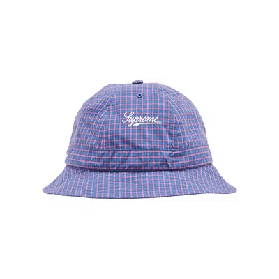 Pre-owned Supreme X Cordura Plaid Bell Hat 'blue' | Men's Size M/l