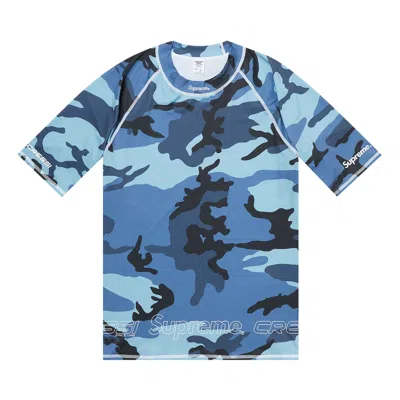 Pre-owned Supreme X Cressi Rash Guard 'blue Camo' | Men's Size M