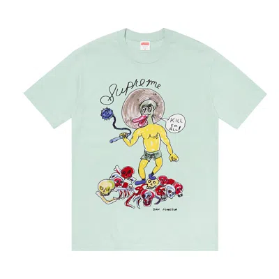 Pre-owned Supreme X Daniel Johnston Kill Em All Tee 'light Teal'