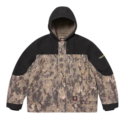 Pre-owned Supreme X Dickies Cordura Hooded Work Jacket 'digi Camo' | Brown | Men's Size M
