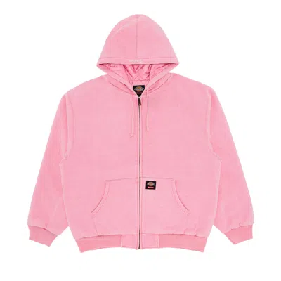 Pre-owned Supreme X Dickies Quilted Lined Zip Up Hooded Sweatshirt 'dusty Pink'