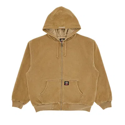 Pre-owned Supreme X Dickies Quilted Lined Zip Up Hooded Sweatshirt 'light Tan'