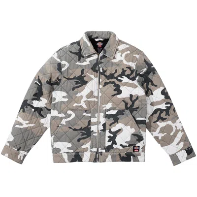Pre-owned Supreme X Dickies Quilted Work Jacket 'grey Camo'