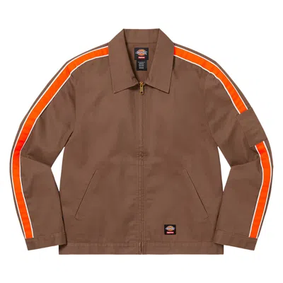 Pre-owned Supreme X Dickies Stripe Eisenhower Jacket 'brown' | Men's Size S