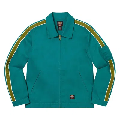 Pre-owned Supreme X Dickies Stripe Eisenhower Jacket 'teal' | Men's Size Xl In Blue