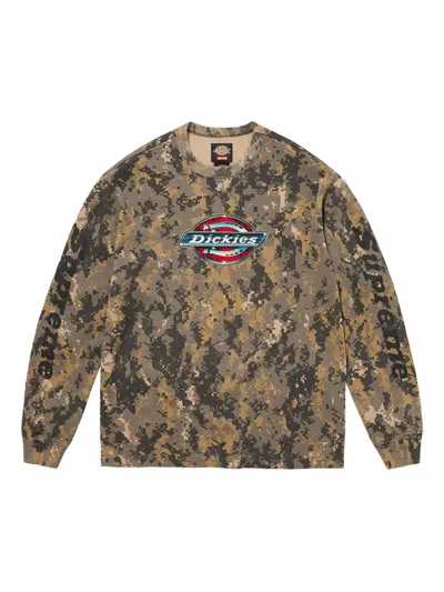 Supreme X Dickies® Thermal Camouflage-pattern Sweatshirt In Green