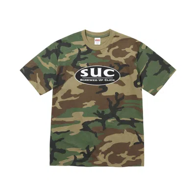Pre-owned Supreme X Dj Screw Suc Tee 'woodland Camo' | Green | Men's Size S