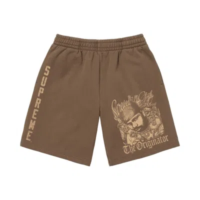 Pre-owned Supreme X Dj Screw Sweatshort 'dusty Brown' | Men's Size L