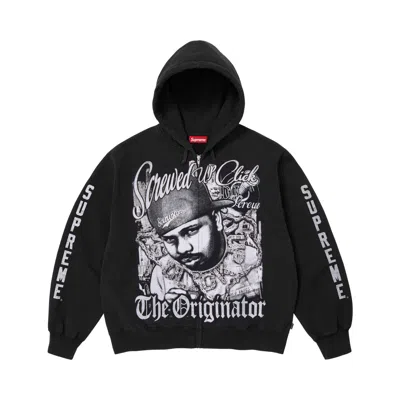 Pre-owned Supreme X Dj Screw Zip Up Hooded Sweatshirt 'black' | Men's Size S