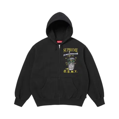 Pre-owned Supreme X Dsny Zip Up Hooded Sweatshirt 'black' | Men's Size M