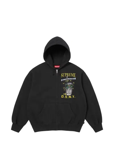 Supreme X Dsny Zip-up Hoodie In Black
