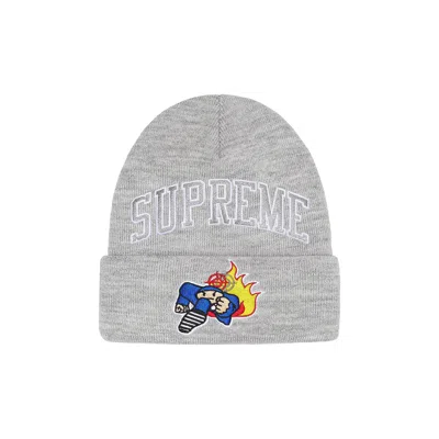 Pre-owned Supreme X Duck Down Records Beanie 'heather Grey' | Men's Size Onesize