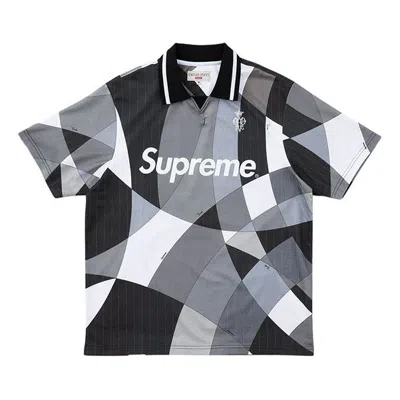 Supreme X Emilio Pucci Soccer Jersey Polo 'black White Grey' In Gray